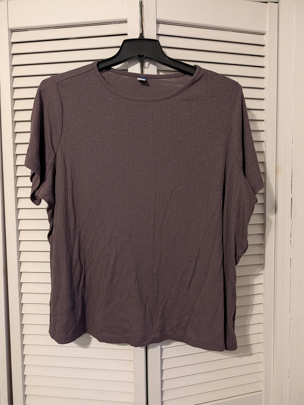 Old Navy Ribbed Short Sleeve Top - Mauve Gray